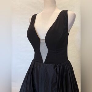 Jovani Black Backless Dress with overskirt